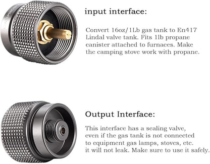Campingmoon Gas Canister Refill Adapter, Portable Outdoor Gas Saver Lindal Valve Canister Shifter, Camping Canister Vent Valve, Z15