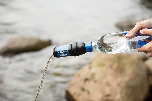 Sawyer Products SP128 Mini Water Filtration System, Single, Blue & SP150 Coupling for Water Filtration Cleaning, Blue, 1 x 1 x 1 inches