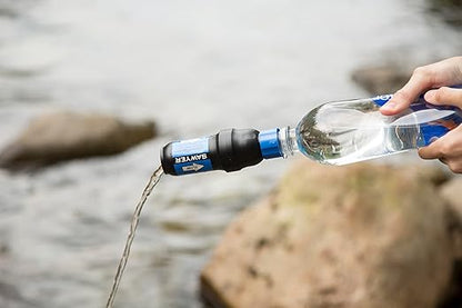 Sawyer Products SP128 Mini Water Filtration System, Single, Blue & SP150 Coupling for Water Filtration Cleaning, Blue, 1 x 1 x 1 inches