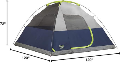 Coleman Sundome 6-Person Tent with Rainfly, Weatherproof Tent Sets Up in 10 Mins