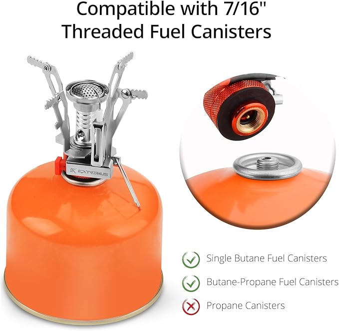 Extremus Portable Camping Stove, Backpacking Stove, Hiking Stove, Pocket Stove, Mini Camp Stove, Compact Wind Resistant Camping Stove for Backpacking, Hiking, Camping, and Tailgating, Ultralight