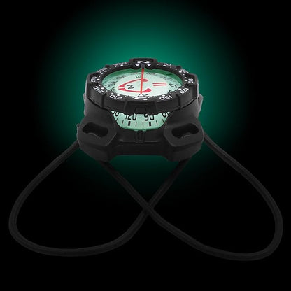 Bungee Mount Compass - Glow in the Dark, Waterproof Dive Compass for Scuba, Kayak - Diving Accessories