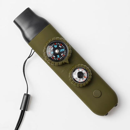 Viriber Whistle Emergency Camping Hiking Survival Whistle，Outdoor Multifunctional Tool with Lanyard,Compass,Thermometer,Ideal for Kayaking, Boating,Climbing
