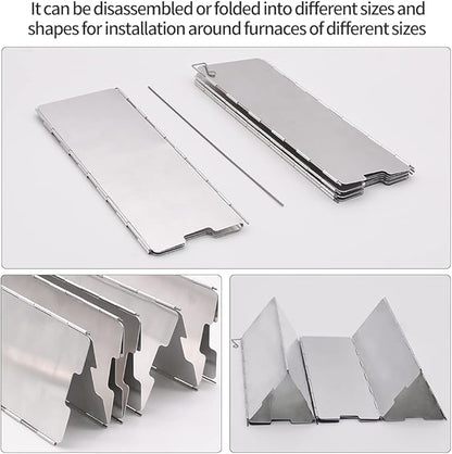 Stove Windscreen, 16 Plates Aluminum Stove Windshield with Drawstring Bag, for Camping, Butane Stoves(16 Plates)