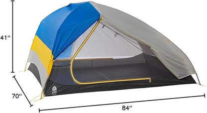 Sierra Designs Meteor Lite Ultralight Shelter, Freestanding Lightweight Backpacking & Camping Tent, 2 Doors, Stargazer Rain Fly, Aluminum Poles (Two or Three Person)