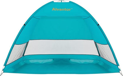 Alvantor Beach Tent Beach Umbrella Outdoor Sun Shelter Cabana Automatic Instant Pop-Up UPF 50+ Portable Beach Shade Camping Fishing Hiking Canopy Easy Set Up Light Weight Windproof for 2-3 Person