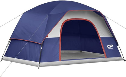 CAMPROS CP Tents for Camping 6 Person Waterproof Windproof Double Layer Family Camping Tent, Easy Setup Dome Tent with Large Mesh Windows & Wider Door for Outdoor Camping & Hiking