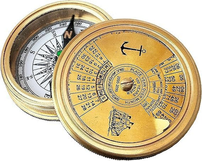 Smizzy Navigational Maritime Vintage Nautical Brass Compasses Fully Functional Titanic/Robert Frost Poem Compass/Sundial for Gift and Home Décor