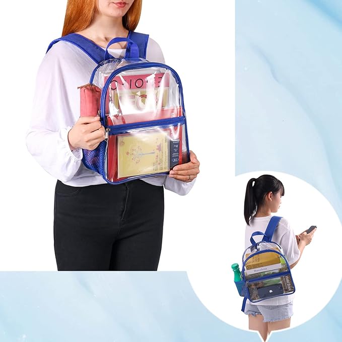 USPECLARE Clear Backpack for Stadium Approved 12×6×12, Water proof Clear Bag for Stadium Events and Concert Work Sport Event