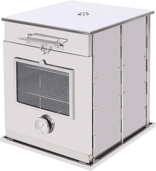 REDCAMP Foldable Camping Oven with 3 Tier Grill, Stainless Steel Oven for Propane Stove Baking BBQ Outdoor Cooking