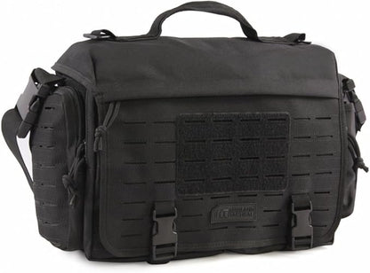 Highland Tactical Tactical Messenger Bag, Black, 12 Inch