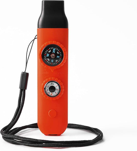 Viriber Whistle Emergency Camping Hiking Survival Whistle，Outdoor Multifunctional Tool with Lanyard,Compass,Thermometer,Ideal for Kayaking, Boating,Climbing