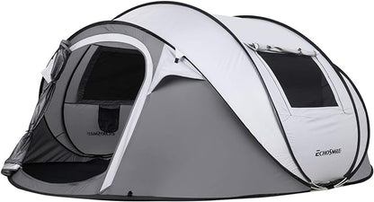 EchoSmile Camping Instant Pop Up Tent, 2/4/6/8/10 Person, Water Resistant Dome, Easy Setup for Camping Hiking and Outdoor, Portable with Carry Bag, 3 Season