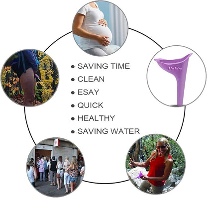 HoFire Female Urination Device-Lets You Pee Standing up-Lightweight Silicone Portable Travel Urinal Funnel Women-Perfect Camping, Traveling, Climbing, Festivals,Outdoor Activities-4 Pcs