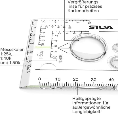 Silva Expedition 4 Rotatable Compass - 1:25k, 1:40k, 1:50k Scales - Advanced Navigation for Professionals - Hiking Compass