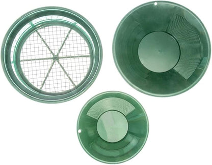SE Gold Panning Kit - Complete Prospecting Set with Pans, Sieves, and More - Ideal for Beginners, Enthusiasts, Hobbists (GP5-KIT107)