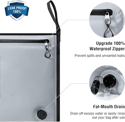 Buffalo Gear Insulated Fish Cooler - Leakproof Kill Bag with 2 Reusable Cooler Ice Packs - Portable Waterproof Zipper