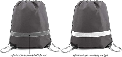 BeeGreen Drawstring Backpack Bags 20,30,50 Packs Reflective String Bags for Gym Sport Trip Cinch Sack DIY for Women Men