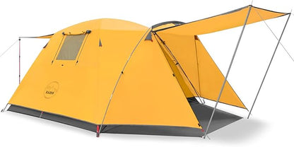 KAZOO 2／4 Person Camping Tent Outdoor Waterproof Family Large Tents 2/4 People Easy Setup Tent with Porch Double Layer