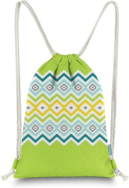 Drawstring Backpack Bohemia Style String Bag Canvas Beach Sport Daypack