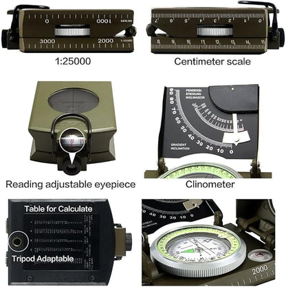 Sighting Navigation Compass with Inclinometer