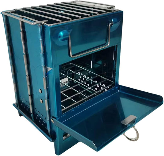 Wood Burning Camp Stove Camping Stove Folding Camp Stove Mini Camp Stove Folding Stove Wood Burning Rocket Portable Backpacking Stainless Steel Light Folding Stove for Outdoor Hiking BBQ