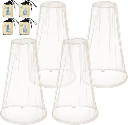HESTYA 4 Pack Mosquito Net Face Mesh Net Protecting Net for Outdoor Hiking Camping Climbing Mosquito Fly Insects Preventing
