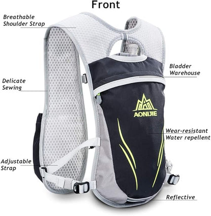 AONIJIE Hydration Packs 5.5L Trail Running Vest with 2L Bladder Reservoir Marathoner Hydro Backpack