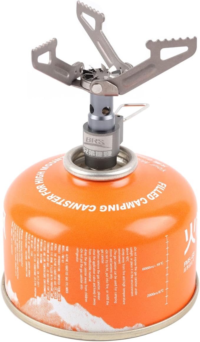 BRS Stove BRS 3000T Stove Ultralight Backpacking Stove Portable Pocket Stove Titanium Camping Gas Burner only 26g with 1 Extra Backup O-Ring
