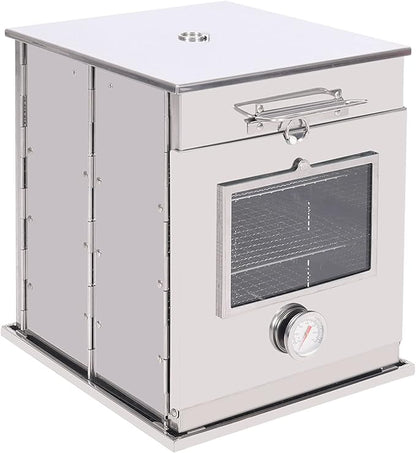 Lineslife Stainless Steel 304 Fastfold Camping Oven with 3 Tier Grill, Portable Outdoor Camp Stove Oven for Propane Stove and Camping Stove, Outdoor Cooking, BBQ, Picnic