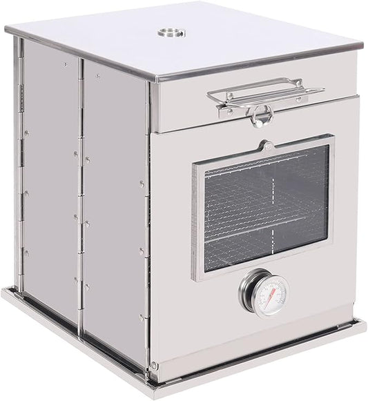 Lineslife Stainless Steel 304 Fastfold Camping Oven with 3 Tier Grill, Portable Outdoor Camp Stove Oven for Propane Stove and Camping Stove, Outdoor Cooking, BBQ, Picnic
