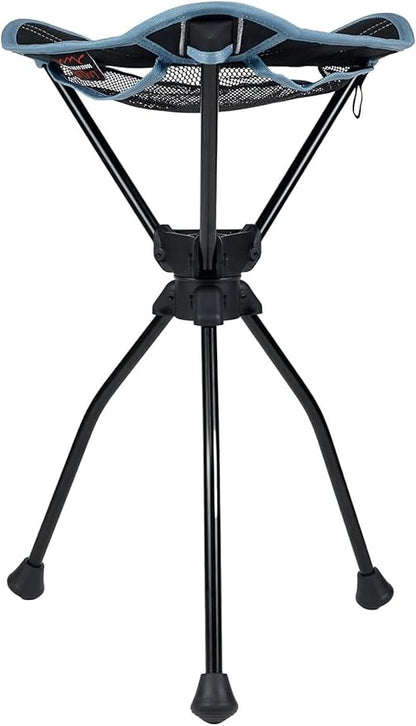 GRAND TRUNK Compass 360 XT Extra Tall Swivel Stool - Compact 260lb Capacity Portable Outdoor Seat for Camping & Travel (Sea Black)