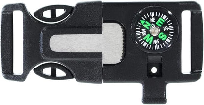 West Coast Paracord 2 Pack and 10 Pack Emergency Whistle Buckle with Flint Scraper Compass and Fire Starter for Outdoor Camping Hiking Paracord Bracelet