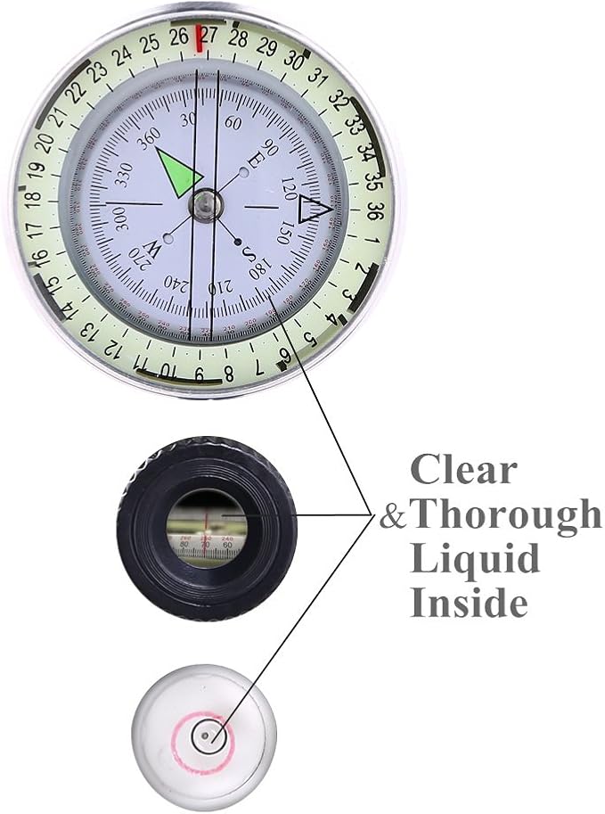 Sportneer Compass Hiking Survival Military Grade Waterproof Boy Scout Compass for Kids Gift Backpacking Camping Hiking Navigation