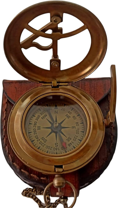 to My Son Compass Personalized Sundial Compass with Leather Case/Gift for Son/to My Son Gifts/Mom to Son Gift/Dad to Son/Grandson Gift, Directional Magnetic Sundial Compass