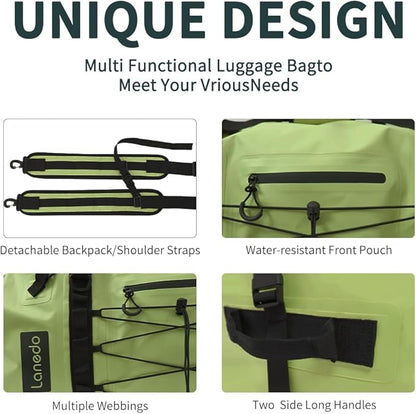 80L Dry Bag Large Waterproof Bag Roll-Top Heavy Duty Fishing Duffel Bag with Durable Straps & Handles for Kayaking Paddle boarding Boating Rafting Fishing