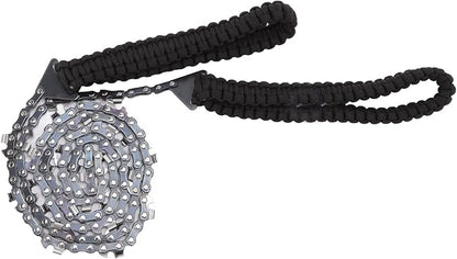 High Limb Rope Saw 48 In, Rope Chain Saw with Black Paracord, 64 Links, 3/8 Inch Cutter Chain, Folding Pocket Chainsaw for Wood-Cutting, Camping and Field Survival Gear