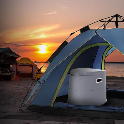 VEVOR RV Toilet for Camping, Portable Toilet with 1.3 Gal Detachable Inner Bucket & Removable Paper Holder, Commode with Dual Lids, Travel Toilet for Outdoor Camping Car Long Road Trips