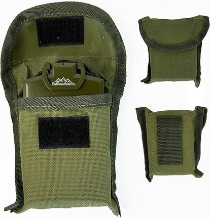 Military Compass with Fatwood Fire Starter for Backpacking and Survival