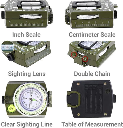 Sportneer Compass Hiking Survival Military Grade Waterproof Boy Scout Compass for Kids Gift Backpacking Camping Hiking Navigation