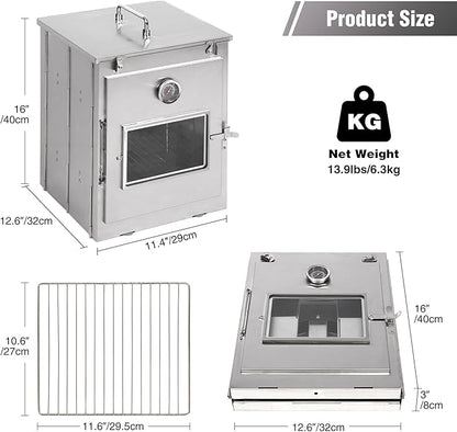 REDCAMP Foldable Camping Oven with Storage Handbag, Stainless Steel Portable Camping Stove for Baking Cinnamon Rolls, Breads and Muffins with Wood Burning Fire,Propane Stoves,Campers,Baking BBQ