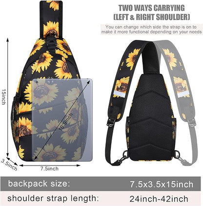 Crossbody Bags for Women Men Trendy Sling Bag Bakpack Casual Chest Bag with Convertible Shoulder Strap