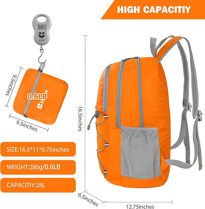 ZOMAKE Lightweight Packable Backpack 28L, Foldable Backpacks Water Resistant Collapsible Day Bag Light Daypack for Hiking