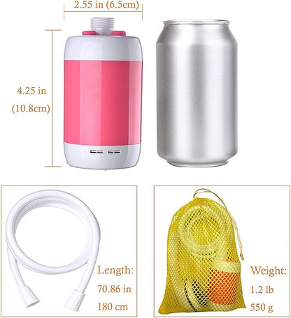 Iron Hammer Portable Shower Electric Shower Camping Shower with Shower Head Shut OFF Valve