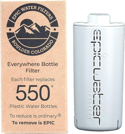 Epic Water Filters Everywhere Bottle Filter Complete Filter | 1-Pack | 75 Gallon Total Filter Life | 3-4 month Supply | Compatible with all Epic Water Bottles | Replaces Everyday and Outdoor