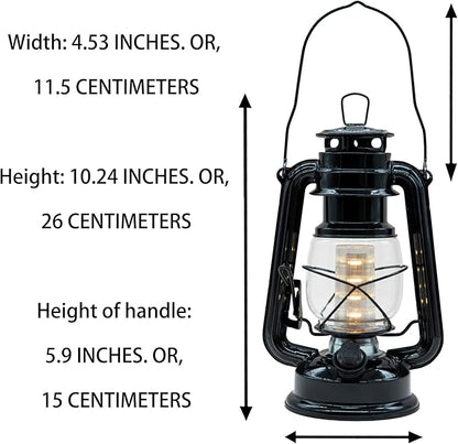 YAKii LED Vintage Lantern Metal Hanging Hurricane Lantern 12 LED Dimmer Switch Warm White Battery Operated Lantern Power Outage Indoor Camping Lighting Outdoor Brooklyn Lantern (Black 2 Pack)