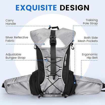HEYTRIP Hydration Backpack with 3L TPU Water Bladder, Hydration Bladder Cleaning Kit, Insulated Hiking Backpack Lightweight 600D for Running Cycling Hiking Biking Camping