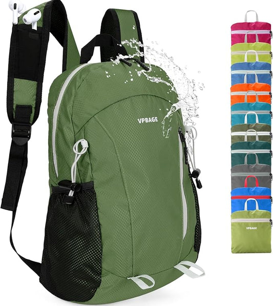 15L Water-resistant Hiking Daypack, Small Backpack Travel Outdoor, Lightweight Day Pack with Tool Loops