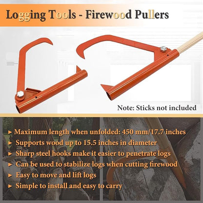 HOMEE 4Pcs Pocket Chainsaw Set with Firewood Puller,Gloves and Storage Bag,26 inches Rope Saw,11 Teeth Folding Chain Hand Saw for Outdoor Survival Camping Hunting Tree Cutting Emergency Tools