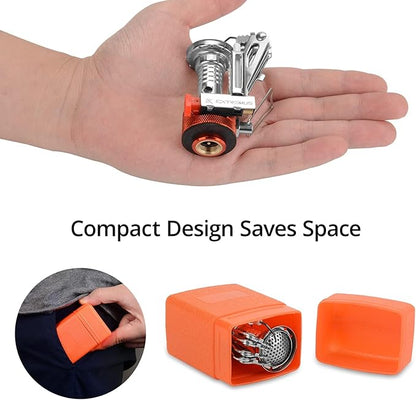 Extremus Portable Camping Stove, Backpacking Stove, Hiking Stove, Pocket Stove, Mini Camp Stove, Compact Wind Resistant Camping Stove for Backpacking, Hiking, Camping, and Tailgating, Ultralight